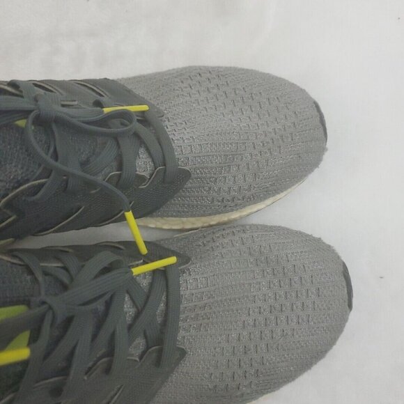 Adidas UltraBoost Sneakers Running Shoes Mens Size 8.5 Gray Yellow Lace Up Mesh - Picture 7 of 9